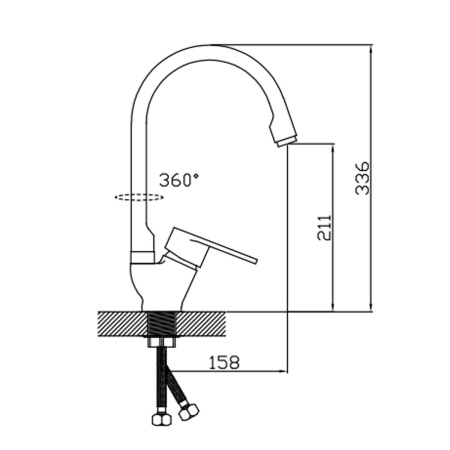 Смеситель для кухни Potato Р5130-6 черный
