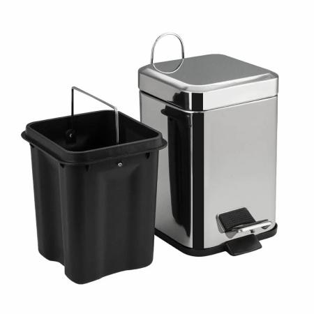 Ведро для мусора Санакс 10806 из нержавеющей стали с педалью 6л