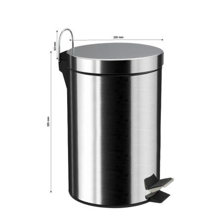 Ведро для мусора Санакс 112 (212) из нержавеющей стали с педалью 12 л