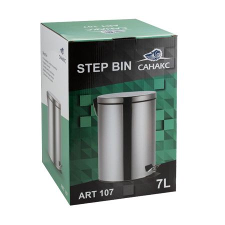 Ведро для мусора Санакс 107 из нержавеющей стали с педалью 7л
