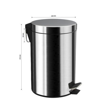 Ведро для мусора Санакс 107 из нержавеющей стали с педалью 7л