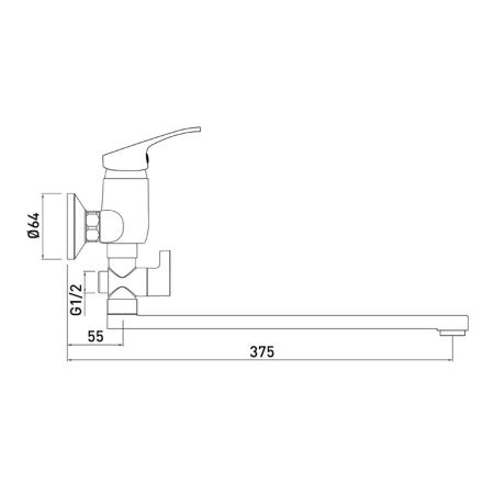 Смеситель для ванны Gross Aqua Base 7237258-35L(F)
