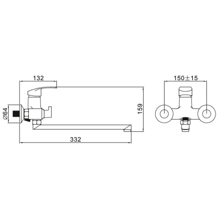 Смеситель для ванны Эверест B22-024