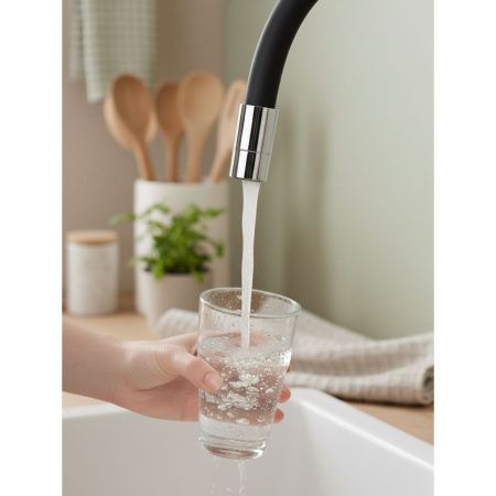 Смеситель для кухни Gross Aqua ColorFlex 3241508B с гибким изливом чёрный