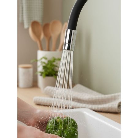 Смеситель для кухни Gross Aqua ColorFlex 3241508B с гибким изливом чёрный