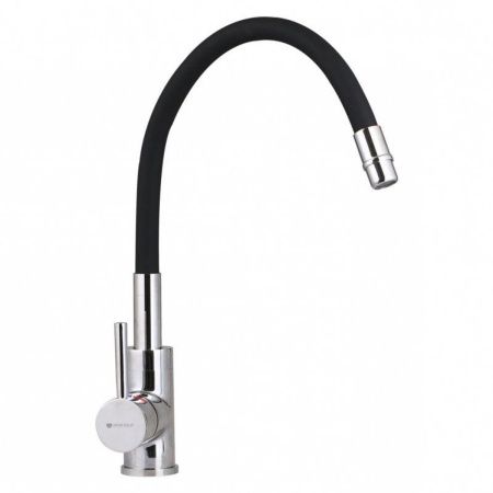 Смеситель для кухни Gross Aqua ColorFlex 3241508B с гибким изливом чёрный