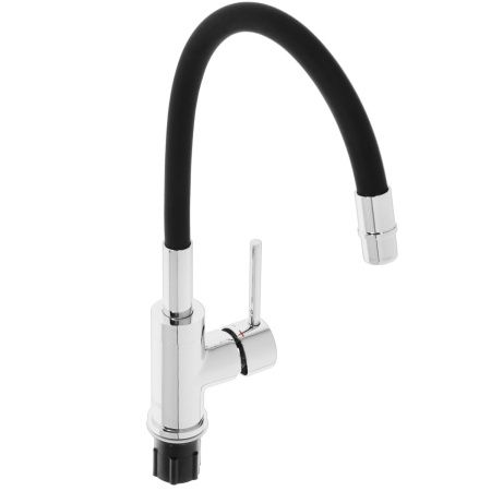 Смеситель для кухни Gross Aqua ColorFlex 3241508B с гибким изливом чёрный