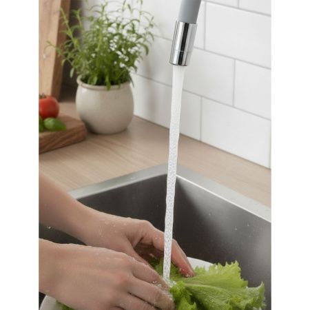 Смеситель для кухни Gross Aqua ColorFlex 3241508G с гибким изливом серый