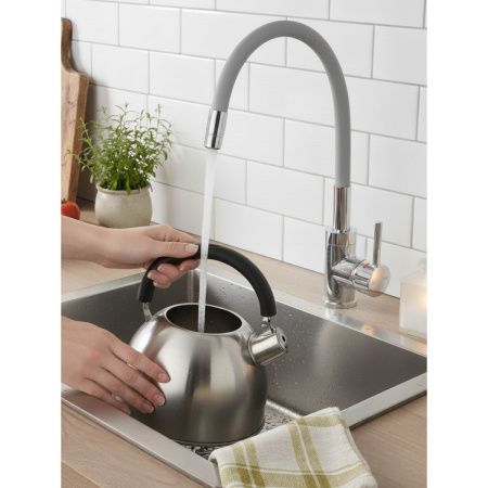 Смеситель для кухни Gross Aqua ColorFlex 3241508G с гибким изливом серый