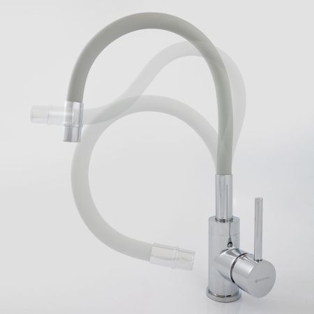 Смеситель для кухни Gross Aqua ColorFlex 3241508G с гибким изливом серый