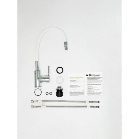 Смеситель для кухни Gross Aqua ColorFlex 3241508W с гибким изливом белый