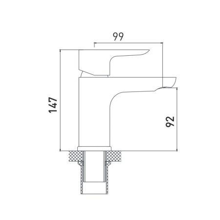 Смеситель для умывальника Gross Aqua Space 6515288C