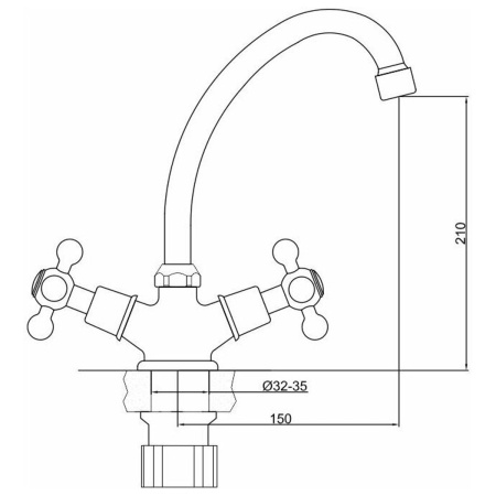 Смеситель для кухни Gross Aqua Yota 3088039С-В03