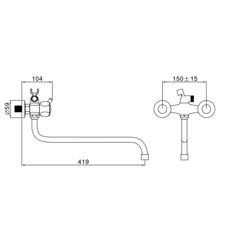 Смеситель для ванны Эверест B22-336