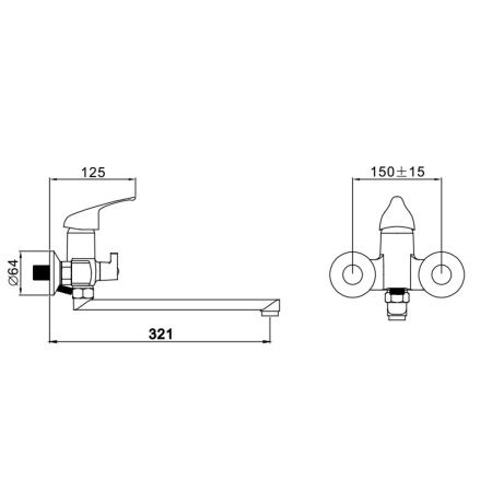 Смеситель для ванны Эверест B22-021