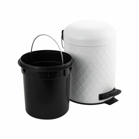 Ведро для мусора Санакс 1505 Белое из нержавеющей стали с педалью 5л Ведро для мусора Санакс 1505 Белое из нержавеющей стали с педалью 5л