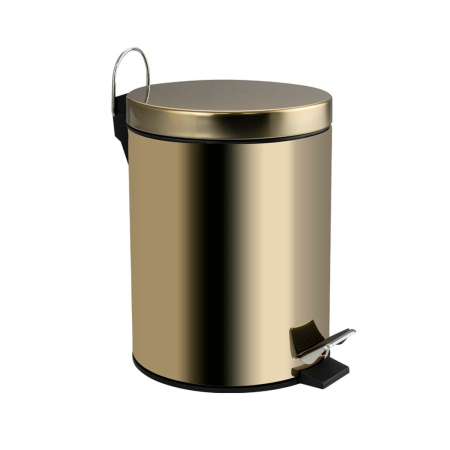 Ведро для мусора Санакс 105-G Золото из нержавеющей стали с педалью 5 л