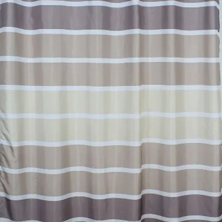 Штора для ванной Санакс 01-03 Горизонтальные коричневые полоски 180х180