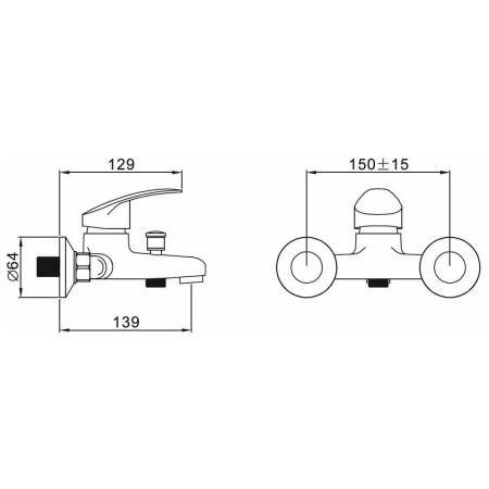 Смеситель для ванны Эверест B30-022