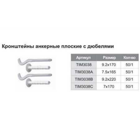Кронштейн для радиатора TIM штырьевой TIM3038C 10*165мм