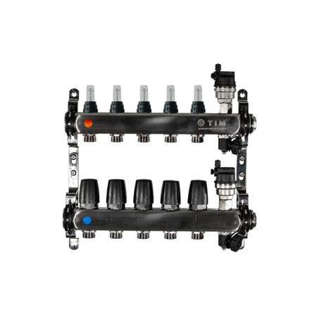 Коллекторная группа с расходомерами 1" Tim KCS5005 Квадрат на 5 ходов