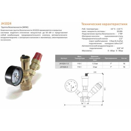 Группа безопасности для котла 1