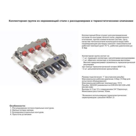 Коллекторная группа с расходомерами 1
