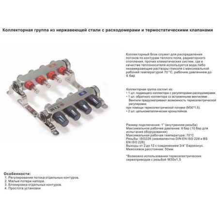 Коллекторная группа с расходомерами 1