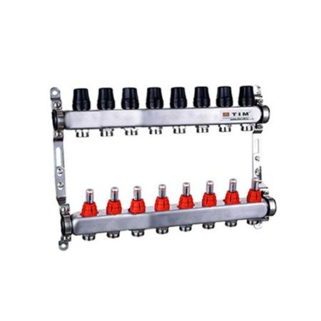 Коллекторная группа с расходомерами 1" Tim KDS5008 Квадрат на 8 ходов