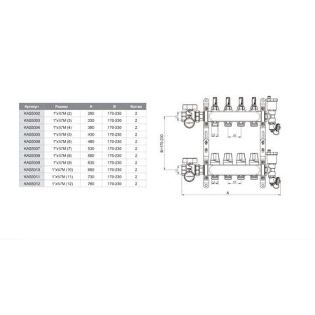 Коллекторная группа с шаровыми кранами 1