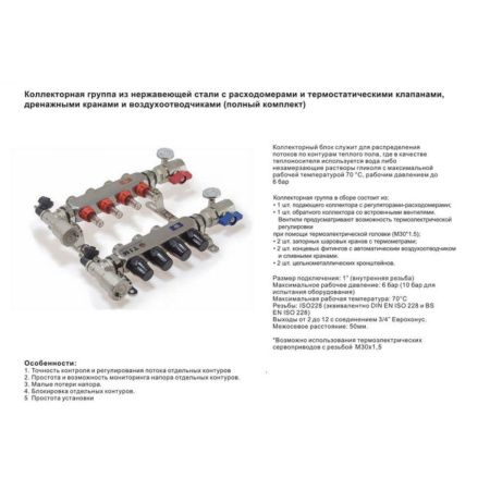 Коллекторная группа с шаровыми кранами 1