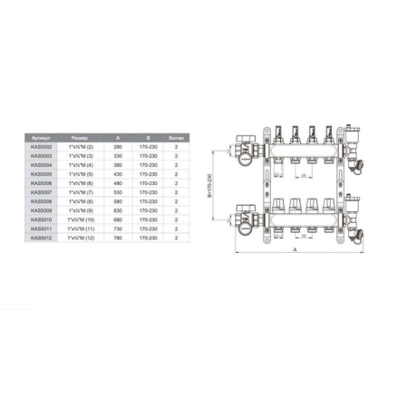 Коллекторная группа с шаровыми кранами 1