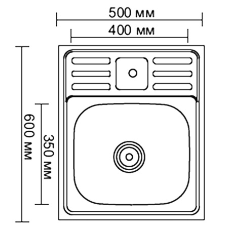 Мойка для кухни накладная LEDEME L95060-6 из нержавеющей стали, 50*60 см без сифона