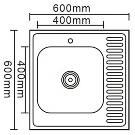 Мойка для кухни накладная LEDEME L96060-6L из нержавеющей стали, 60*60 см без сифона