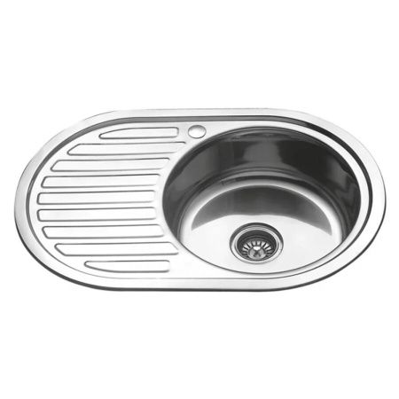 Мойка для кухни врезная LEDEME L87750-6R из нержавеющей стали, 77*50 см правая с сифоном
