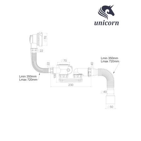Сифон-автомат для ванны Unicorn S102