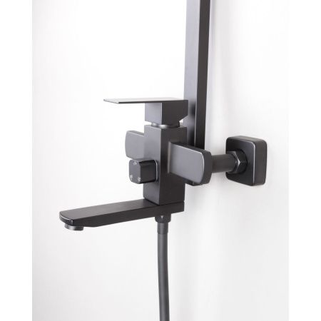 Душевая система LEDEME H703 L72433B Со смесителем и тропическим душем из нержавеющей стали, Черная