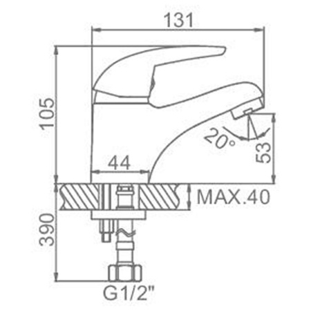 Смеситель для умывальника Ledeme H38-B L1038-B