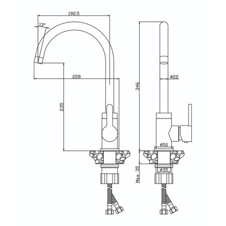 Смеситель для кухни Olive's Torres 17430TR