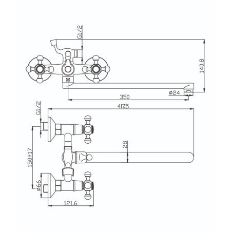 Смеситель для ванны Olive's Girona 01221GR