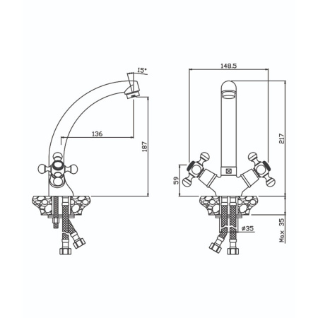 Смеситель для кухни Olive's Girona 01430GR
