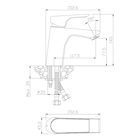 Смеситель для умывальника Olive's Porto 11100PR