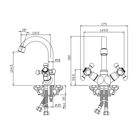 Смеситель для умывальника Olive's Girona 01110GR
