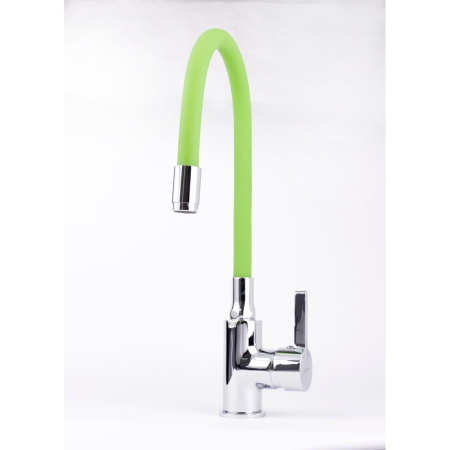 Смеситель для кухни Ledeme Rainbow L4898-5 с гибким изливом зеленый