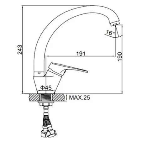 Смеситель для кухни Ledeme H13 L5913