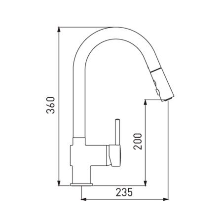 Смеситель для кухни Gross Aqua Extra 3140609С с вытяжным изливом