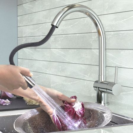 Смеситель для кухни Gross Aqua Extra 3140609С с вытяжным изливом