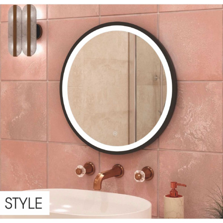 Зеркало для ванной Style ЗЛП1016 Black LED подсветка сенсорный выключатель