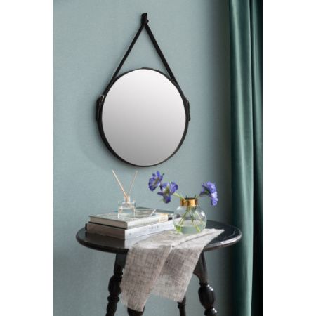 Зеркало  Ритц D 500 на ремне из натуральной кожи черного цвета