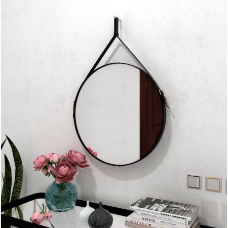 Зеркало  Ритц D 500 на ремне из натуральной кожи черного цвета